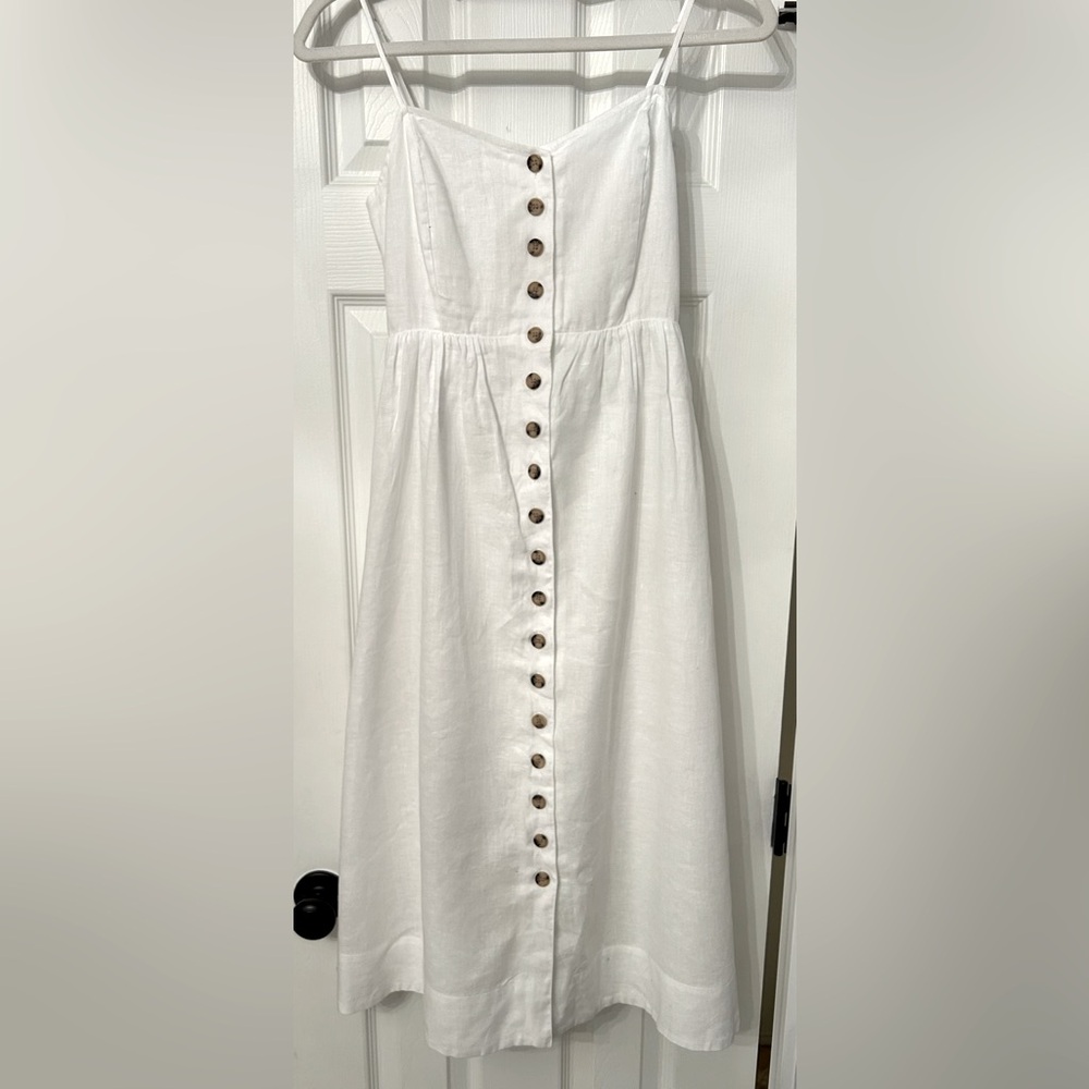 White, Midi Madewell Dress, Spaghetti Strap, 00